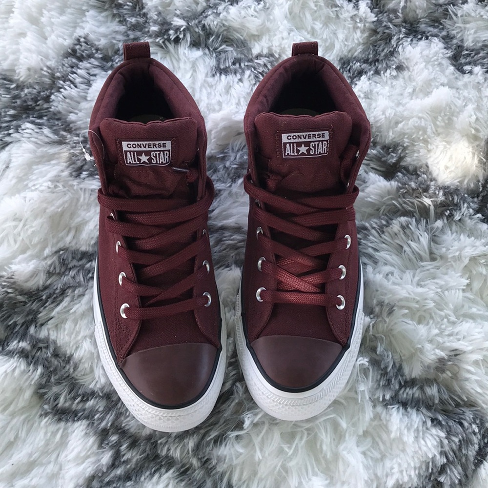 Unisex Burgundy High Top Converse